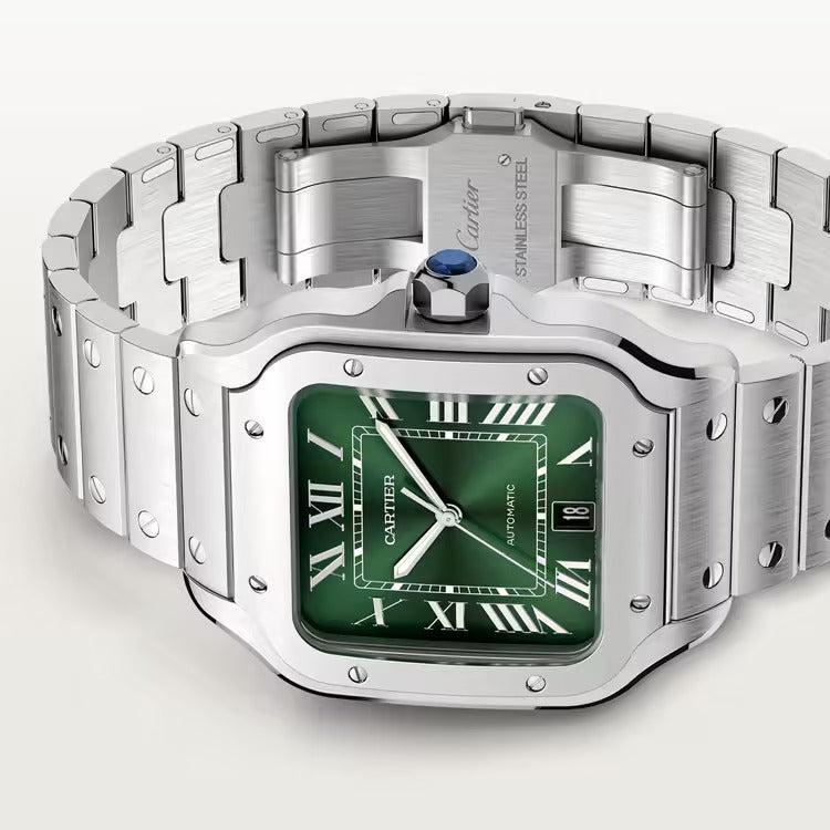 Cartier WSSA0062 Santos Stainless Steel Green Dial